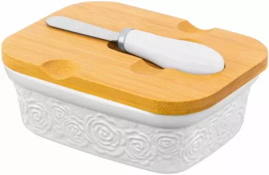 Паштетница Elan Gallery Розы с ножом 390мл