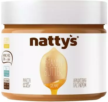 Паста арахисовая Nattys Creamy с медом 325гс доставкой!