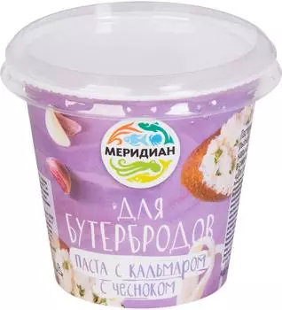 Паста Меридиан для бутербродов с кальмаром и чесноком 140г