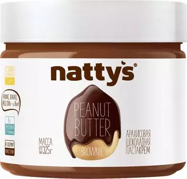 Паста Nattus арахисовая с какао и медом 325гс доставкой!