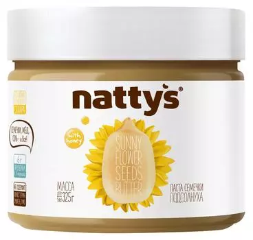 Паста семечки подсолнуха Nattys Sunny с медом 325г