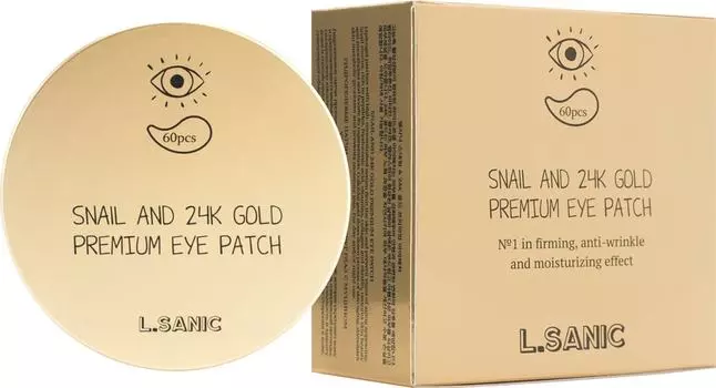 Патчи для глаз L Sanic Гидрогелевые с муцином улитки и золотом 60шт