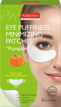 Патчи для глаз Purederm Для снятия отечности Тыква 6шт