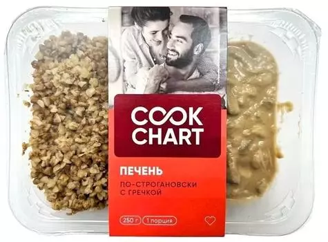 Печень Cook Chart По-Строгановски с гречкой отварной 250г