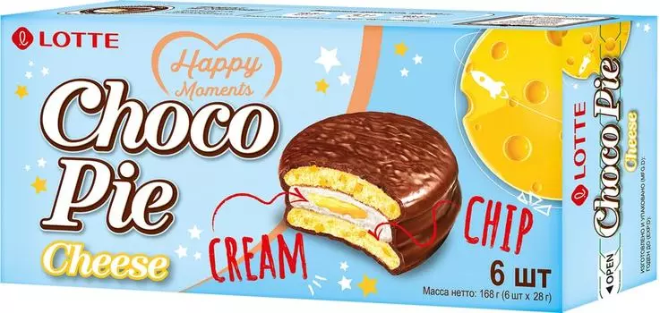 Печенье Lotte Choco Cheese со вкусом сыра 6шт*28г