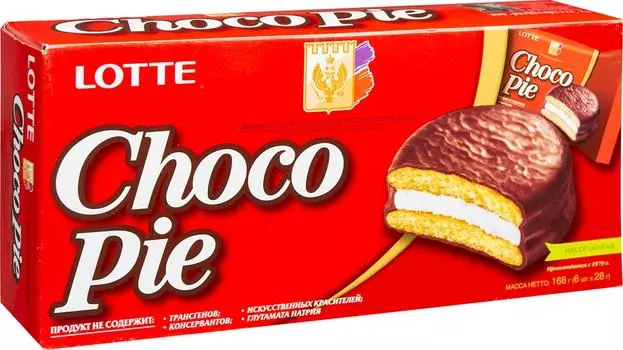 Печенье Lotte Choco Pie в глазури 6шт*28г