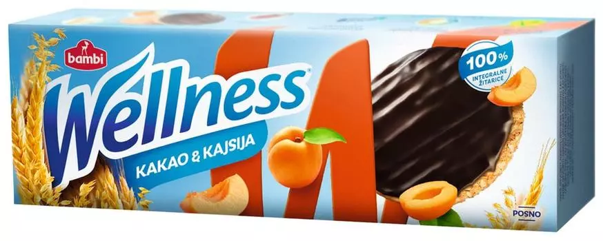 Печенье Wellness с абрикосом и глазурью 150г