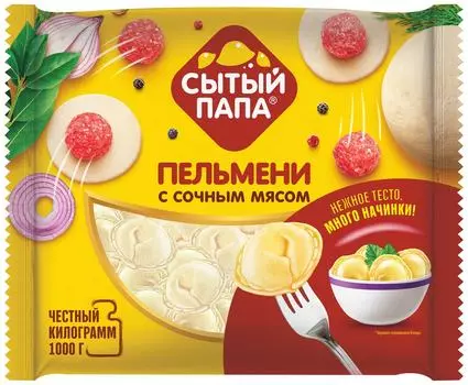 Пельмени Сытый папа с сочным мясом 1000г