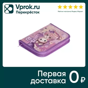 Пенал Hatber Аниме с котиком с таблицей умножения 19*13см