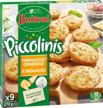 Пицца Buitoni Пикколини Три сыра 9шт 270г