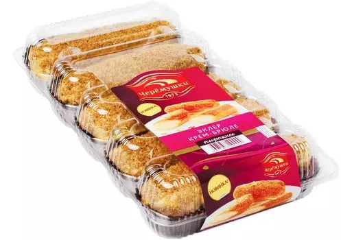 Пирожное Черемушки Эклер крем-брюле 200гс доставкой!