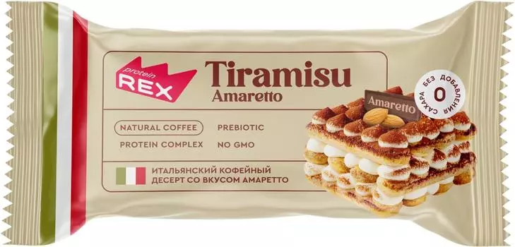 Пирожное ProteinRex протеиновое Тирамису со вкусом амаретто 40г