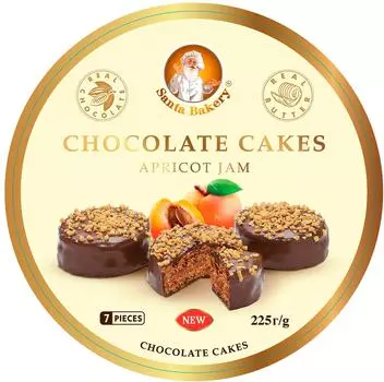 Пирожные Santa Bakery Chocolate Cakes Apricot Jam Шоколадные с абрикосовым джемом 225г