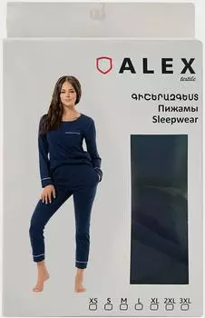 Пижама женская Alex Textile синяя Размер 3XL