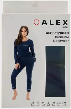 Пижама женская Alex Textile синяя Размер XS