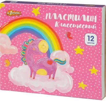Пластилин №1 School Волшебный единорог 15г 12 цветов