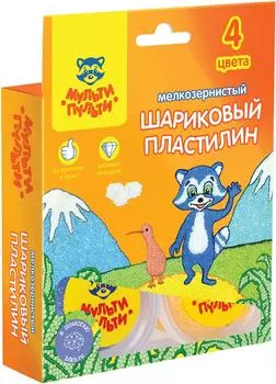 Пластилин Мульти-Пульти Енот шариковый 4 цвета