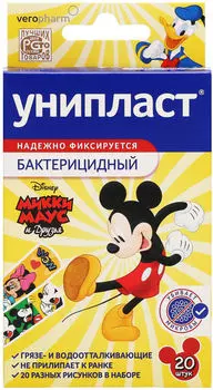 Пластырь детский Унипласт Микки Маус и Друзья 20шт