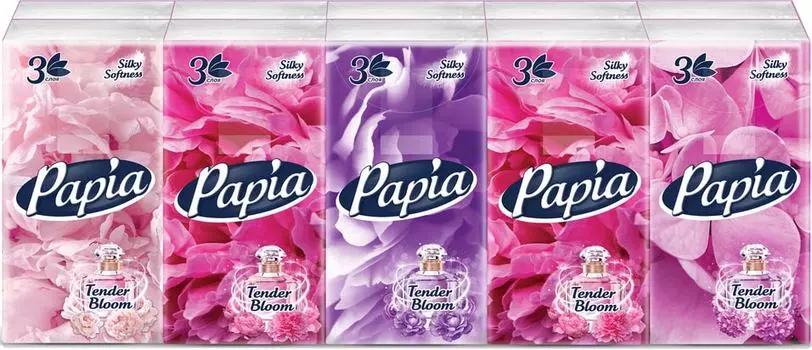 Платочки Papia Tender Bloom Нежное цветение 3 слоя 10шт
