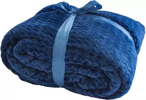 Плед Мягкий сон Veroni велсофт волна синий 160*200см