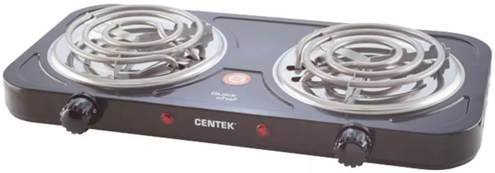 Плитка Centek CT-1509 электрическая черная 2 конфорки*14см