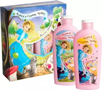 Подарочный набор Алиса в стране чудес Веселое чаепитие Шампунь 250мл +Гель-пена для ванны 250мл