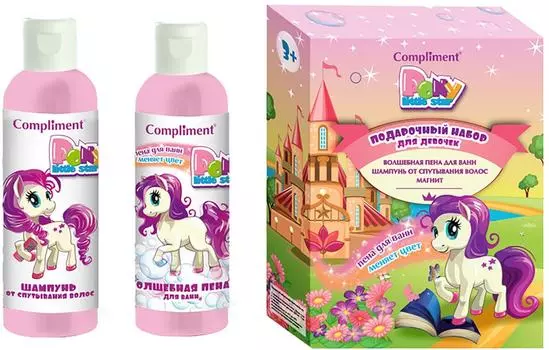 Подарочный набор Compliment Pony little star Шампунь 250мл + Пена для ванн 250мл + Магнит