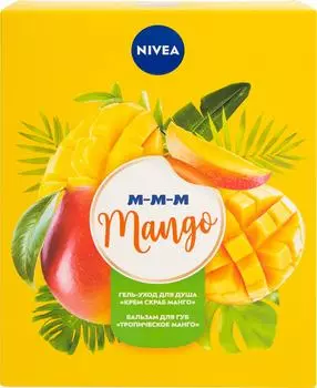 Подарочный набор Nivea Манго Гель крем-скраб для душа 250мл + Бальзам для губ 1шт