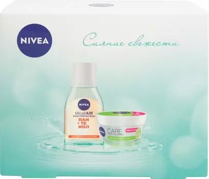 Подарочный набор Nivea Мицеллярная вода с пантенолом 100мл + Гиалуроновый гель Care 100мл