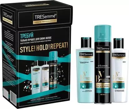 Подарочный набор TRESemme Beauty-full Volume Шампунь Стойкий объем 230мл Кондиционер для волос Стойкий объем 230мл и Лак