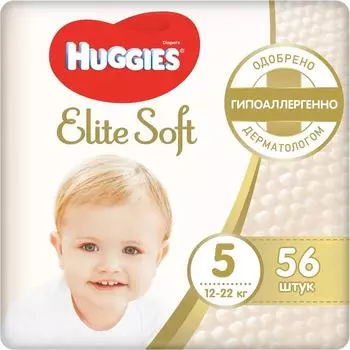 Подгузники Huggies Elite Soft №5 12-22кг 56шт