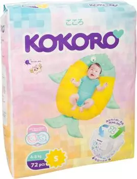 Подгузники Kokoro Mini S 4-8кг 72шт