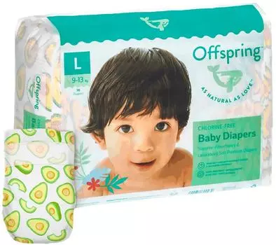 Подгузники Offspring Авокадо L 9-13кг 36штс доставкой!
