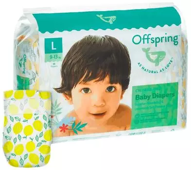 Подгузники Offspring Лимоны L 9-13кг 36штс доставкой!