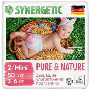 Подгузники Synergetic Pure&amp;Nature размер 2 Mini 50шт