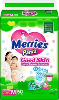 Подгузники-трусики Merries Good Skin M 3 7-12 кг 50шт