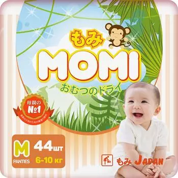 Подгузники-трусики Momi M 6-10кг 44шт. Закажите онлайн!