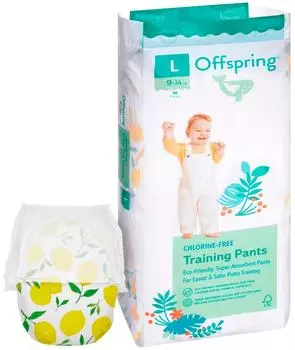 Подгузники-трусики Offspring Лимоны L 9-14кг 36шт
