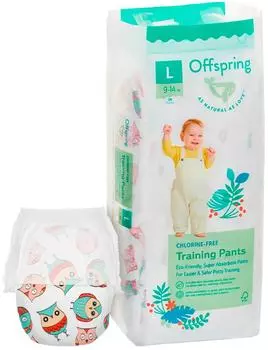 Подгузники-трусики Offspring Совы L 9-14кг 36шт
