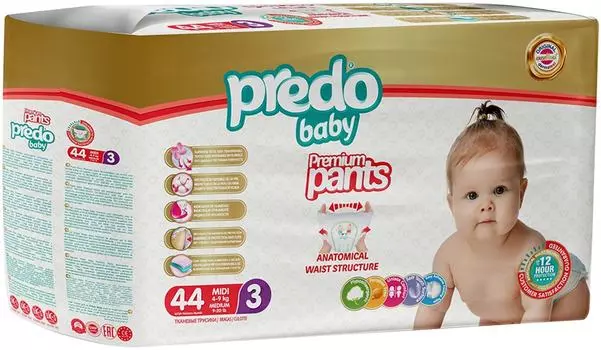 Подгузники-трусики Predo Baby №3 4-9кг 44штс доставкой!
