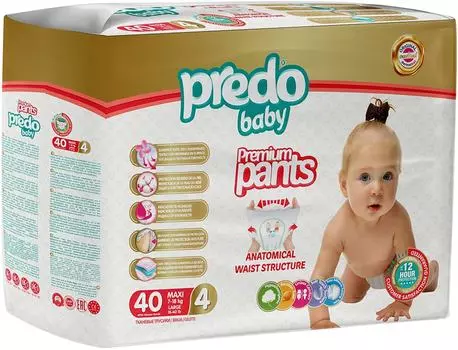 Подгузники-трусики Predo Baby №4 7-18кг 40штс доставкой!