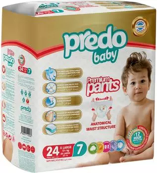 Подгузники-трусики Predo Baby №7 17+кг 24штс доставкой!