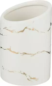 Подставка для столовых приборов Lefard Золотой мрамор белая