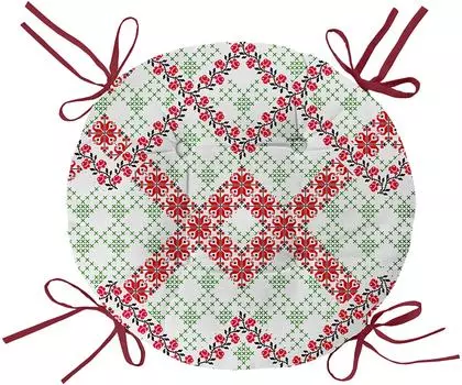 Подушка на стул Mia Cara Весенний фольклор с тафтингом D45см