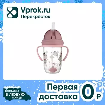 Поильник-непроливайка Canpol Babies Bonjour Paris с трубочкой и утяжелителем 6+ 270мл