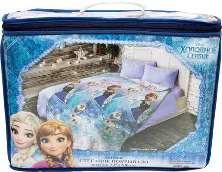 Покрывало стеганое Непоседа детское Холодное сердце Сестры и Олаф 145*200см