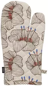Прихватка-варежка Tkano Prairie молочная с цветами 33*17.5см