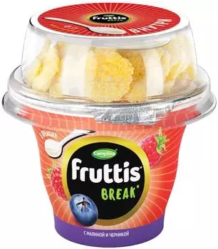 Продукт йогуртный Fruttis Вкусный перерыв Малина-черника с топпером 2.5% 175г