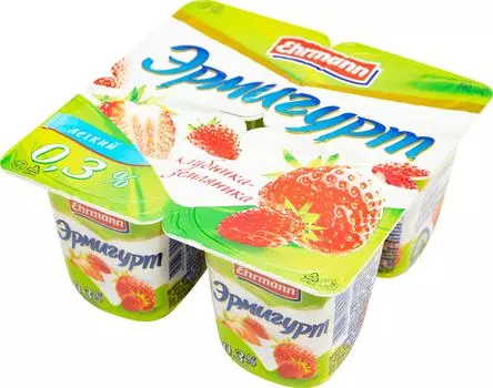 Продукт йогуртный Эрмигурт Земляника-Клубника 0.3% 100г