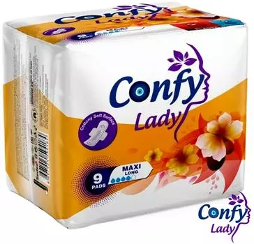 Прокладки гигиенические Confy Maxi Long с крылышками 9шт